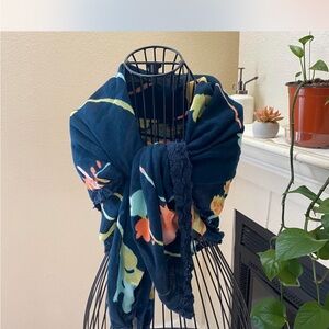 Fossil Black Floral Scarf